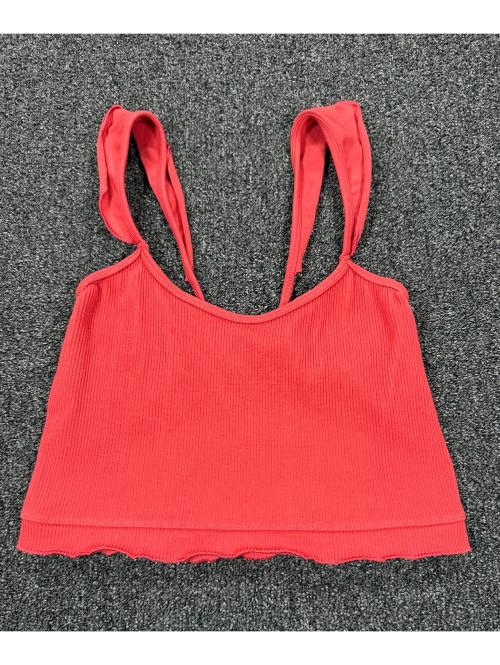 Free People Movement Red Ribbed athletic Crop Tank Top